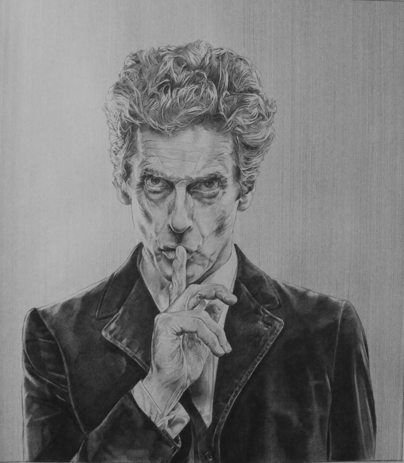Peter Capaldi portrait. Graphite on paper. 66x76 cm. 2017
