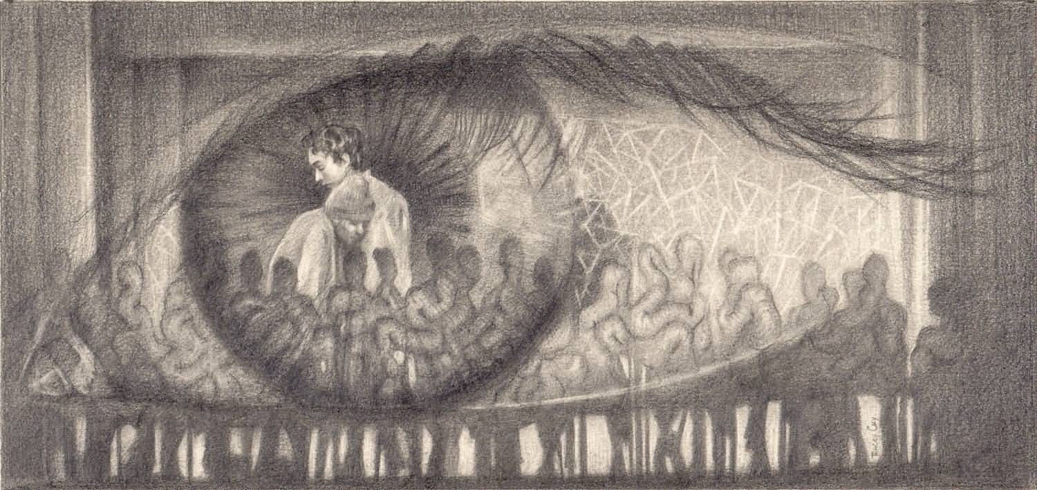 The reflection of a particular reality. Graphite on paper. 18x36 cm. 2021 (2)